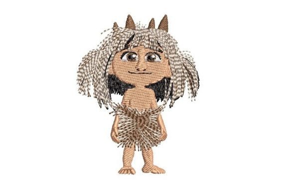 Cartoon Ice Age Little Girl: A Heartwarming Embroidery Design
