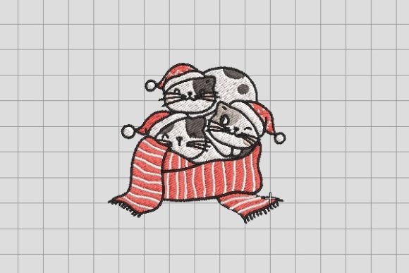 Christmas Cat with Scarf: A Festive Embroidery Design Review