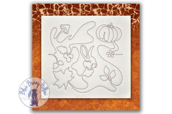 Fall Countryside Bunny, E2E Quilting