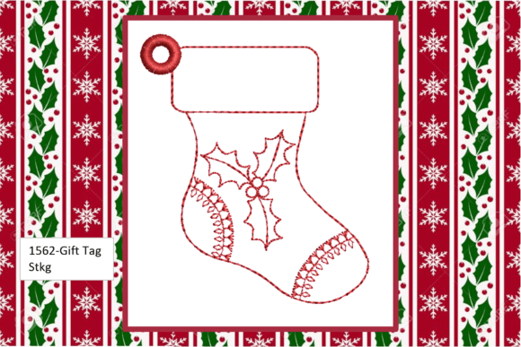 Gift Tag Christmas Stocking-in the Hoop