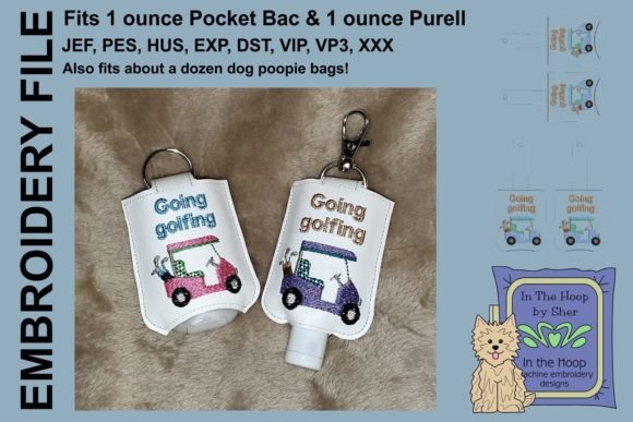 Golf Cart Hand Sanitizer Holder Embroidery Design Review