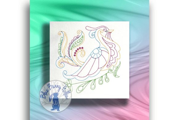 Mehndi Style Bird 2: A Festive Embroidery Design for Seasonal Creations