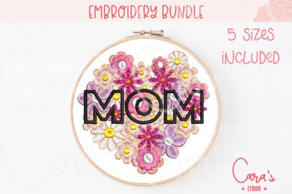Mom Flowery Heart Embroidery Design Review