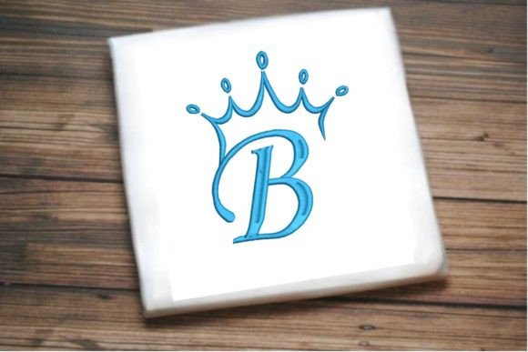 Regal Crown Alphabet Letter B: A Royal Embroidery Design for Branding