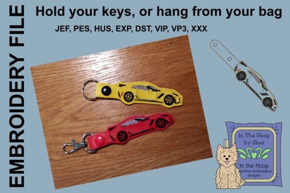 Sports Car Key Fob Review: A Stylish Embroidery Design for Handmade and Commercial Use