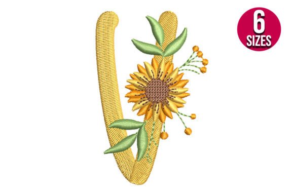 Sunflower Alphabet Letter V
