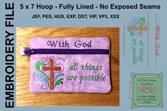 With God Zipper Bag Review for Boutique Embroidery Projects